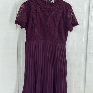 Francescas Elegant Regal Purple Lace Fancy Holiday Dress